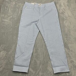 Seven7 Jeans Womens Size 16 Blue Stripe 90s Straight Leg High Rise NWT